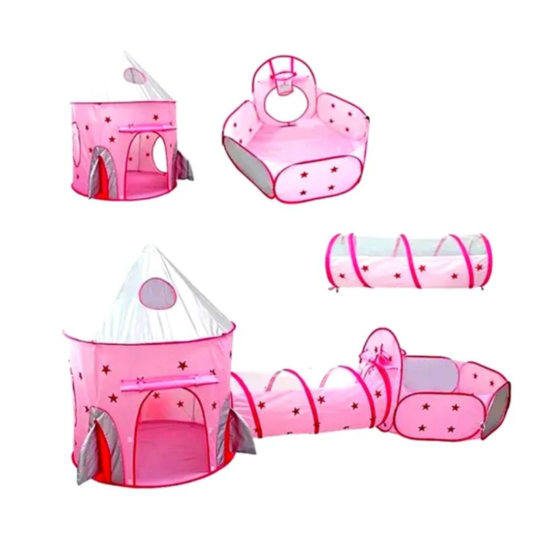 Carpa Castillo 3 En 1 Túnel + Piscina