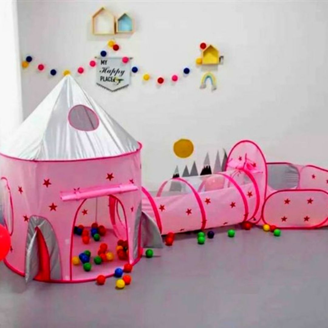 Carpa Castillo 3 En 1 Túnel + Piscina