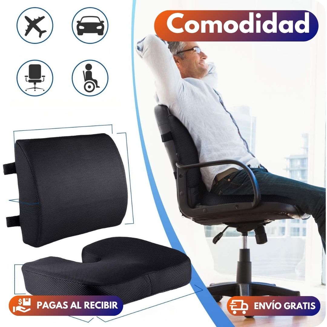 Cojín para Silla y Lumbar Para Espalda Ergonómico