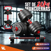 Set de Mancuernas X20kg con Kettlebells y Barra
